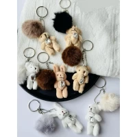 Брелок мишка с мехом, 6 см