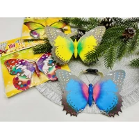 Бабочка декор, пластиковая, на резинке, 15*10