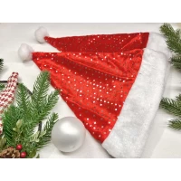 Шапка деда Мороза, с блестками