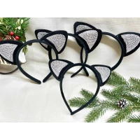 Обруч ушки кошки, стразы