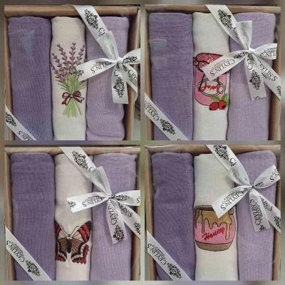 Салфетки хлопковые размер: 40*60 3шт в картонной подарочной коробке фирма: Ceylin