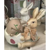 Декоративная статуэтка с подставкой для яйца  Пасхальный кролик(9*9*9,5см)