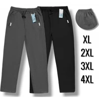 Брюки мужские спортивные черные вязаные. Фирмы Kenalin. Прямые без манжета. Норма. Размеры: XL, 2XL, 3XL, 4XL