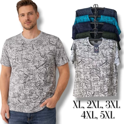 Мужская футболка трикотажная. Норма. Размеры: XL, 2XL, 3XL, 4XL, 5XL, В ростовке 5 штук, разного цвета Мужская футболка трикотажная. Норма. Размеры: XL, 2XL, 3XL, 4XL, 5XL, В ростовке 5 штук, разного цвета