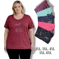 Женская футболка, марлевка. Норма. Размеры: 2XL, 3XL, 4XL, 5XL, 6XL, В ростовке 5 штук разного цвета.