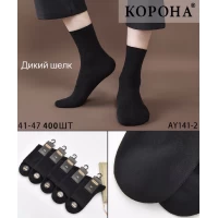Носки Корона ликра мужские 41-47 Дикий шелк. Цвет: черный