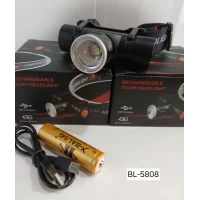 Фонарь налобный BL 5808 (металлический, сменный аккумулятор, заряд Type-C) Фонарь налобный BL 5808 (металлический, сменный аккумулятор, заряд Type-C)