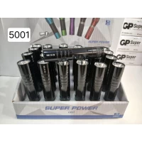 Фонарик ручной металлический 5001 (от одной батарейки АА)