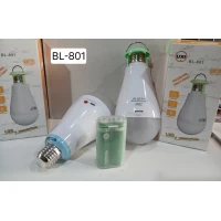Лампочка светодиодная аварийная BL-801 (20W, на 2 аккумулятора, заряд от сети или порт Type-C)