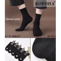Носки Корона ликра мужские 41-47 Дикий шелк. Цвет: черный