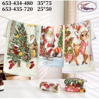 Полотенце для кухни 25*50 велюр Новогоднее