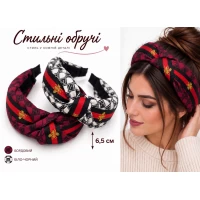 Брендовый обруч 5 см в стиле Gucci, с фирменной лентой