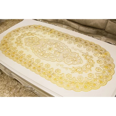 Ажурные виниловые салфетки/подставки овал 100см х 60см (золото, серебро) в ассортименте Ажурные виниловые салфетки/подставки овал 100см х 60см (золото, серебро) в ассортименте