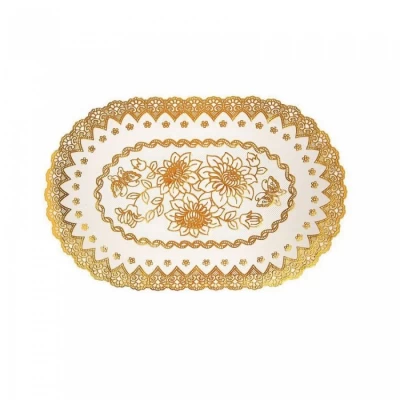 Ажурные виниловые салфетки овал (45х30 см) (золото, серебро) в ассортименте Ажурные виниловые салфетки овал (45х30 см) (золото, серебро) в ассортименте
