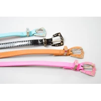 Ремень женский с узорной металлической пряжкой, искусственная кожа, ширина ремня 1,5 см, Китай