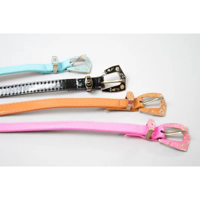 Ремень женский с узорной металлической пряжкой, искусственная кожа, ширина ремня 1,5 см, Китай