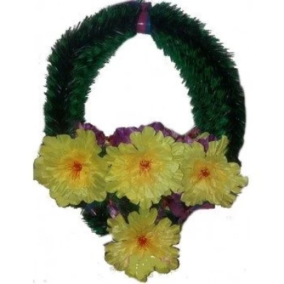 РИТУАЛЬНЫЙ ВЕНОК "КАПЛЯ" МАК МАХРОВЫЙ 15СМ (А-1)