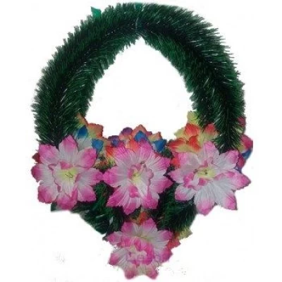 РИТУАЛЬНЫЙ ВЕНОК "КАПЛЯ" ОСТРОКОНЕЧНЫЙ ЦВЕТОК 14СМ