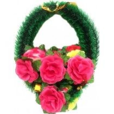 РИТУАЛЬНЫЙ ВЕНОК "КАПЛЯ" РОЗА 11СМ (0134-7)