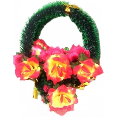 РИТУАЛЬНЫЙ ВЕНОК "КАПЛЯ" РОЗА КРУПНАЯ 15СМ