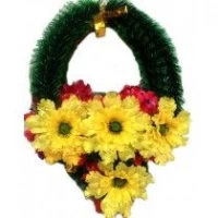 Ритуальный венок "Капля" Чорні війки 14см (А-8)