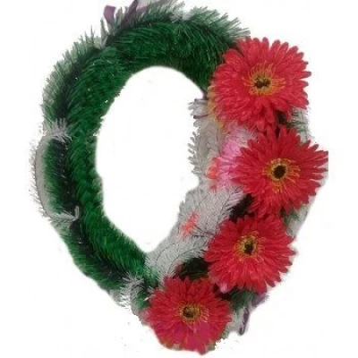 ВЕНОК АЖУРНЫЙ "ПОЛТАВА" ГЕРБЕРА 52см-37 см (0512-1)