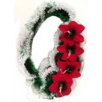 ВЕНОК АЖУРНЫЙ "ПОЛТАВА" С КРУПНЫМ БАРХАТНЫМ ЦВЕТКОМ