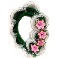 ВЕНОК АЖУРНЫЙ "ПОЛТАВА", ЦВЕТОК ВЬЮНОК С ЛИСТИКАМИ