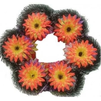 РИТУАЛЬНЫЙ ВЕНОК "СОЛНЦЕ" КРОКУС 3-Й ОСТРЫЙ (0512-2)