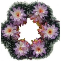 РИТУАЛЬНЫЙ ВЕНОК "СОЛНЦЕ" КУВШИНКИ (А-4)