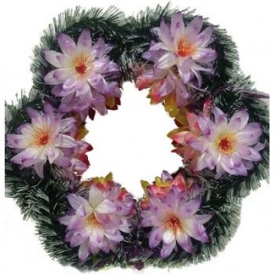 РИТУАЛЬНЫЙ ВЕНОК "СОЛНЦЕ" КУВШИНКИ (А-4)