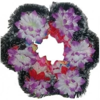 РИТУАЛЬНЫЙ ВЕНОК "СОЛНЦЕ" ОСТРОКОНЕЧНЫЙ ЦВЕТОК 14СМ