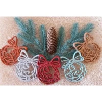 Резное елочное украшение "Бантик" в ассортименте