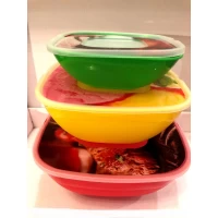 Миска с крышкой с декором 0,5 л, цвета в ассортименте	