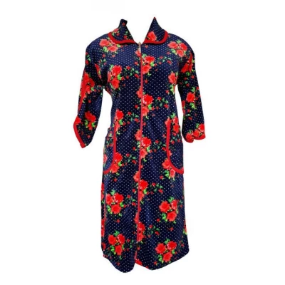 Цветной велюровый женский халат на молнии 60р