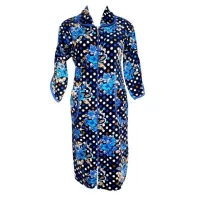 Цветной велюровый женский халат на молнии 50р 