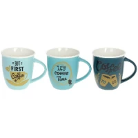 Кружка фарфоровая Coffe, 380мл, 3 дизайна