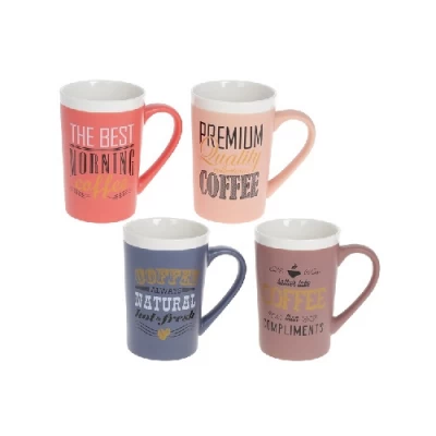 Кружка фарфоровая Coffe, 400мл, 4 дизайна