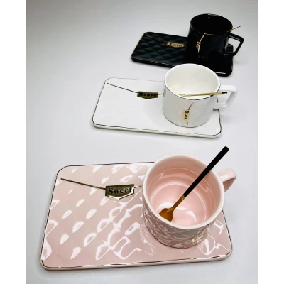 Чашка с блюдцем и ложкой «Sweet» 220мл