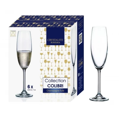 Набор бокалов для шампанского Bohemia Colibri 220 мл 6 шт