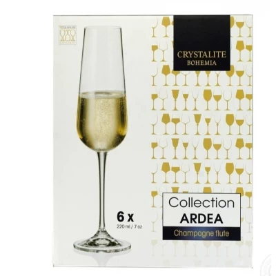 Набор бокалов для шампанского Bohemia ADREA 220 мл 6 шт (Чехия)