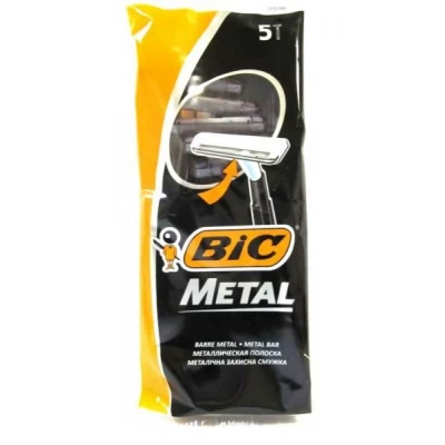 Станки для бритья мужские «Metal» (одноразовые, в упаковке 5 шт., Франция) BIC