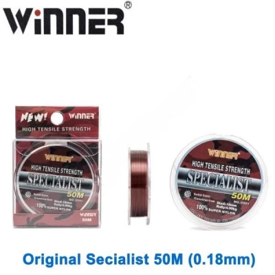 ЛЕСКА 50 МЕТРОВ ЛЕСКА WINNER ORIGINAL SPECIALIST №0501 50М 0,18ММ