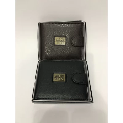 Кошелек мужской (размер 12.2х10.5х1.2 см, кнопка, искусственная кожа, Китай), в ассортименте