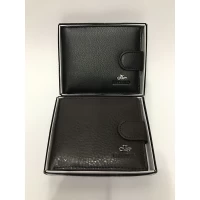 Кошелек мужской (размер 12.2х10.5х1.5 см, кнопка, искусственная кожа, Китай), в ассортименте