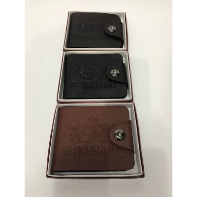 Кошелек мужской (размер 11.5х9.7х2.7 см, кнопка, искусственная кожа, Китай), в ассортименте