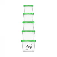 Набор пищевых контейнеров "Мой обед" 5шт. 0,2+0,3+0,5+0,7+1л