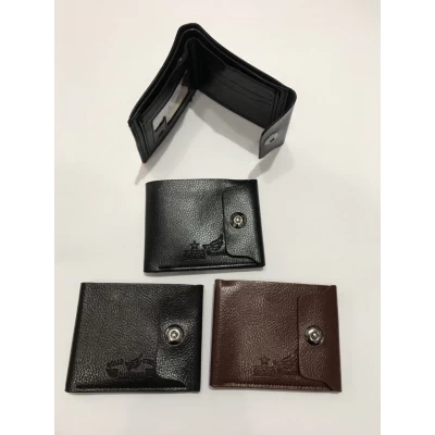 Кошелек мужской на кнопке, кожзам