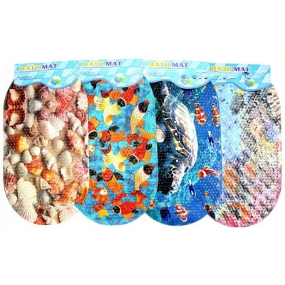 Яркий коврик в ванную на присосках Морской 69х38см Яркий коврик в ванную на присосках Морской 69х38см