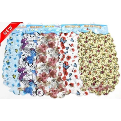 Резиновый коврик в ванную на присосках (Цветы) 67х36см Резиновый коврик в ванную на присосках (Цветы) 67х36см